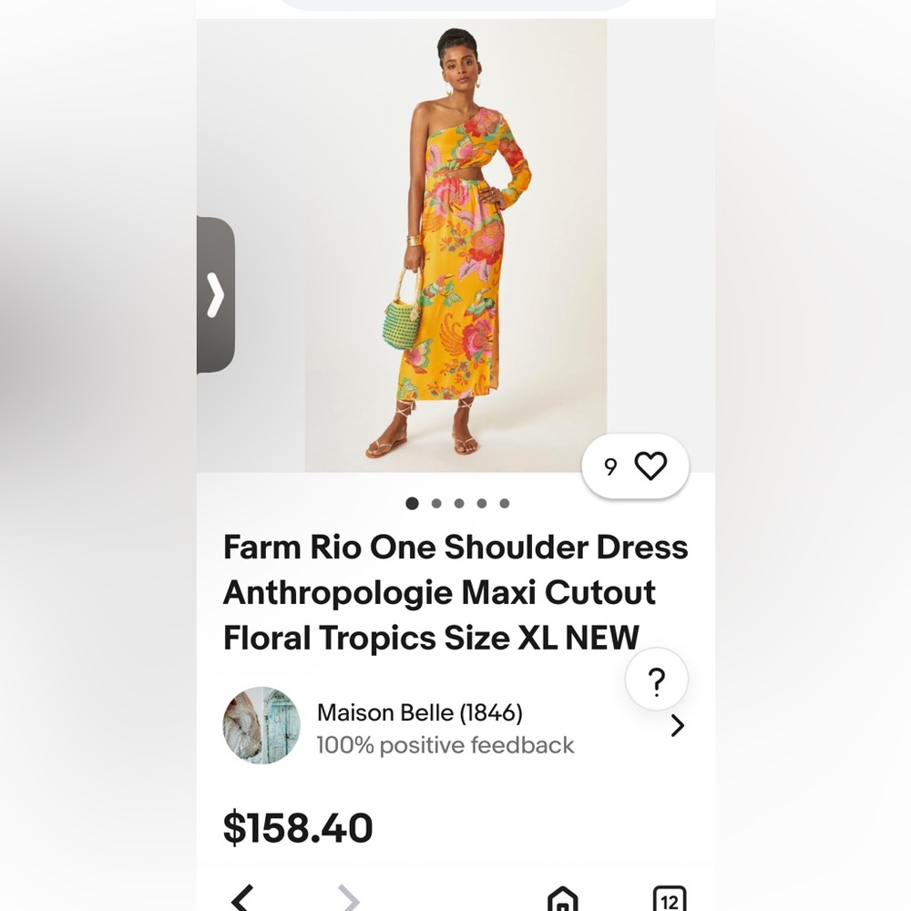 farm rio One-Shoulder Dress with Bird Print - Picture 11 of 11